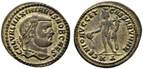  RÖMISCHE KAISERZEIT   Galerius (305-311)   (D)  als Caesar 293-305. Follis (8,63g), Cyzicus (Erdek), 1. Offizin, 297-299 n. Chr. Kopf mit Lorbeerkran...
