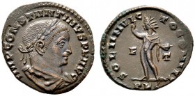  RÖMISCHE KAISERZEIT   Constantinus I. (306-337)   (D)  als Augustus. Follis (4,26g), Lugdunum (Lyon), 309-310 n. Chr. Büste mit Lorbeerkranz und Drap...