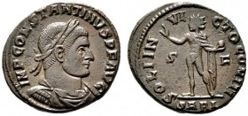  RÖMISCHE KAISERZEIT   Constantinus I. (306-337)   (D) Follis (3,58g), Arelate (Arles), 2. Offizin, 315-316 n. Chr. Büste mit Lorbeerkranz, Drapierung...