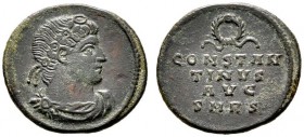  RÖMISCHE KAISERZEIT   Constantinus I. (306-337)   (D) Follis (2,51g), Roma, 2. Offizin, 326 n. Chr. Av.: Büste mit Lorbeer-Rosettendiadem, Drapierung...