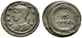  RÖMISCHE KAISERZEIT   Constantinus I. (306-337)   (D) Follis (0,97g), Constantinopolis, 9. Offizin, 330 n. Chr. Av.: POP ROMANVS, Büste des Genius Po...