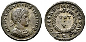  RÖMISCHE KAISERZEIT   Constantinus II. (337-340)   (D)  als Caesar 317-337. Follis (3,06g), Aquileia, 3. Offizin, 321 n. Chr. Büste mit Lorbeerkranz,...