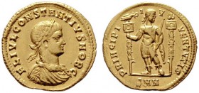  RÖMISCHE KAISERZEIT   Constantius II. (337-361)   (D)  als Caesar 324-337. Solidus (4,41g), Nicomedia (Izmit), 324-325 n. Chr. Av.: FL IVL CONSTANTIV...
