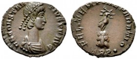  RÖMISCHE KAISERZEIT   Constantius II. (337-361)   (D)  als Augustus. Centenionalis (2,09g), Treveri (Trier), 1. Offizin, 348-350 n. Chr. Büste mit Pe...