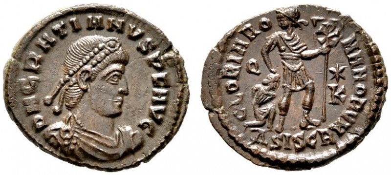  RÖMISCHE KAISERZEIT   Gratianus (367-383)   (D) AE 3 (2,56g), Siscia (Sisak), 4...