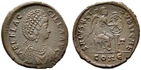  RÖMISCHE KAISERZEIT   Aelia Flaccilla (376/379-386)   (D) AE 2 (5,57g), Constantinopolis, 5. Offizin, 383-386 n. Chr. Av.: AEL FLAC-CILLA AVG, Büste ...