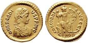  RÖMISCHE KAISERZEIT   Arcadius (383-408)   (D) Solidus (4,47g), Constantinopolis, 3. Offizin, 383-388/392 n. Chr. Av.: D N ARCADI-VS P F AVG, Büste m...