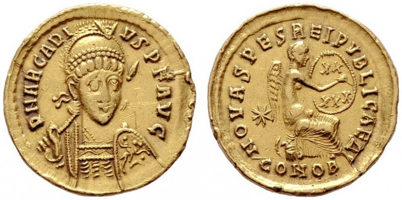  RÖMISCHE KAISERZEIT   Arcadius (383-408)   (D) Solidus (4,30g), Constantinopoli...
