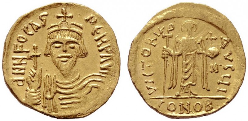  BYZANTINISCHE MÜNZEN   Phocas (602-610)   (D) Solidus (4,36g), Constantinopolis...
