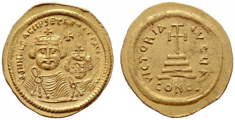  BYZANTINISCHE MÜNZEN   Heraclius (610-641)   (D) Solidus (4,45g), Constantinopo...