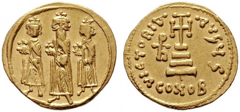  BYZANTINISCHE MÜNZEN   Heraclius (610-641)   (D) Solidus (4,44g), Constantinopo...