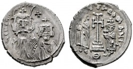  BYZANTINISCHE MÜNZEN   Constans II. (641-668)   (D) Hexagramm (6,66g), Constantinopolis (oder Thessalonica), 659-668 n. Chr. Av.: Büste des Constans ...