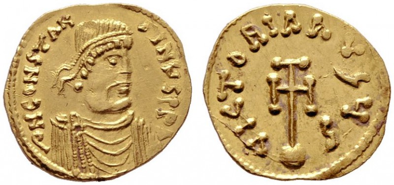  BYZANTINISCHE MÜNZEN   Constans II. (641-668)   (D) Semissis (2,21g), Constanti...
