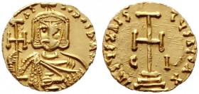  BYZANTINISCHE MÜNZEN   Nikephoros I. (802-811)   (D) Solidus (3,88g), Syrakus, Dezember 802-Dezember 803 n. Chr. Av.: nI-FOROS bAS', Büste des Nikeph...