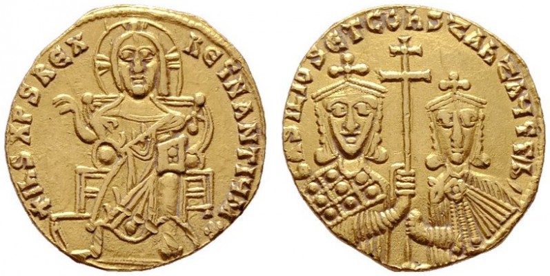  BYZANTINISCHE MÜNZEN   Basileios I. der Makedonier (867-886)   (D) Solidus (4,3...