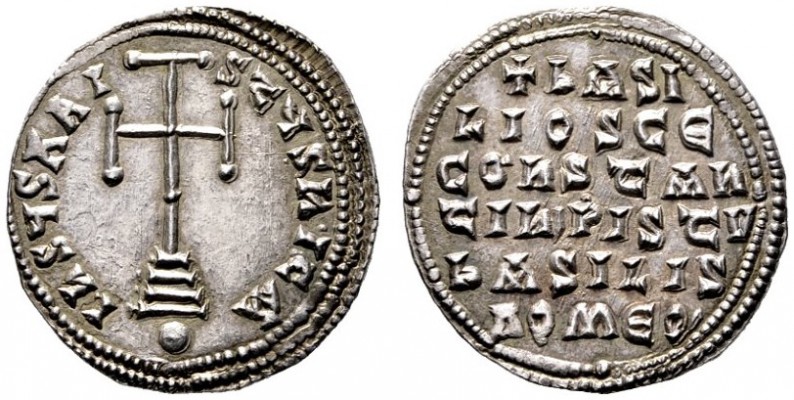 BYZANTINISCHE MÜNZEN   Basileios I. der Makedonier (867-886)   (D) Miliaresion ...