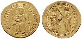  BYZANTINISCHE MÜNZEN   Romanos III. Agyros (1028-1034)   (D) Solidus (4,36g), Constantinopolis, 1028-1034 n. Chr. Av.: + IhS XIS REX - RGNANTInm, Chr...
