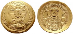  BYZANTINISCHE MÜNZEN   Konstantinos IX. Monomachos (1042-1055)   (D) Histamenon Nomisma (Scyphat) (4,39g), Constantinopolis, 1042-1055 n. Chr. Av.: +...