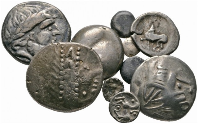  Varia & Lots   (D) Lot Kelten (10). Lot mit 10 keltischen Silbermünzen: 4 Tetra...