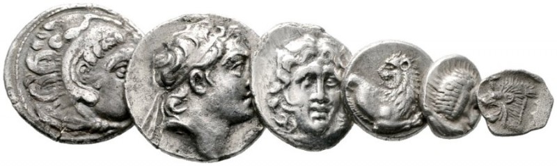  Varia & Lots   (D) Lot Griechen (6). Lot mit 6 verschiedenen Silbermünzen: Drac...