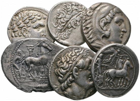  Varia & Lots   (D) Lot Griechen (6). Lot mit 6 verschiedenen Tetradrachmen aus ...