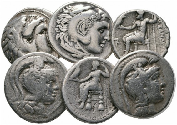  Varia & Lots   (D) Lot Griechen (6). Lot mit 2 Tetradrachmen aus Athen (Neuer S...