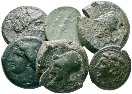  Varia & Lots   (D) Lot Griechen (6). Lot mit 6 Bronzemünzen aus Süditalien und ...