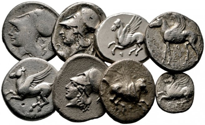  Varia & Lots   (D) Lot Griechen (8). Lot mit 8 Silbermünzen aus Korinth und Pfl...