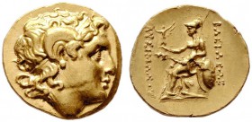  GRIECHISCHE MÜNZEN   THRACIA   Thrakische Könige   Lysimachos (323-281)   (D) Stater (8,48g), unbekannte Münzstätte (am Schwarzen Meer?), ca. 250-200...