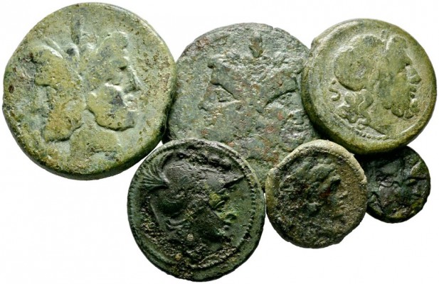 Varia & Lots   (D) Lot Römische Republik (6). Lot mit 6 Bronzemünzen, darunter ...
