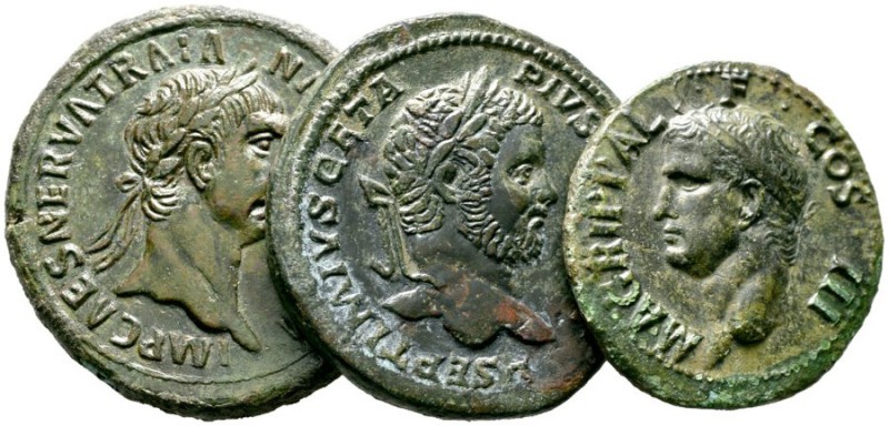  Varia & Lots   (D) Lot Römische Kaiserzeit (3). Kleines Lot mit 1 As des Agripp...
