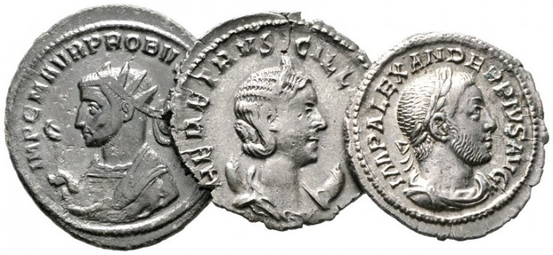  Varia & Lots   (D) Lot Römische Kaiserzeit (3). Kleines Lot mit 1 Denarius des ...