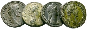  Varia & Lots   (D) Lot Römische Kaiserzeit (4). Lot mit 4 Sestertii: Sabina (nachgraviert), Antoninus Pius (2x, ein Exemplar mit Revers TIBERIS, jedo...