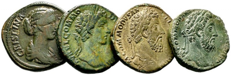  Varia & Lots   (D) Lot Römische Kaiserzeit (4). Lot mit 4 Sestertii: Commodus (...