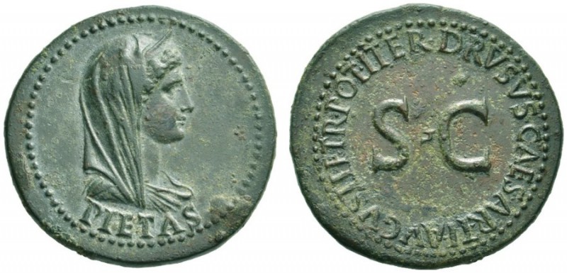The Roman Empire   In the name of Livia  Dupondius circa 21-22 AD, Æ 14.81 g. PI...