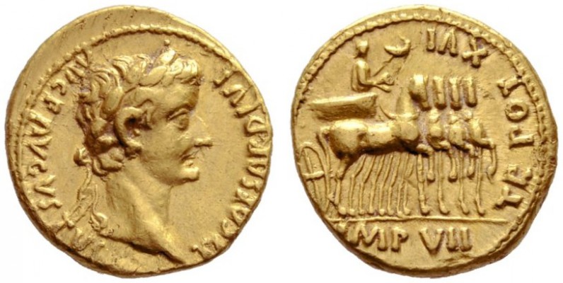 The Roman Empire   Tiberius augustus, 14 – 37  Aureus, Lugdunum circa 14-15, AV ...