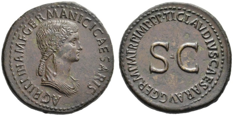 The Roman Empire   In the name of Agrippina Senior, mother of Gaius  Sestertius ...