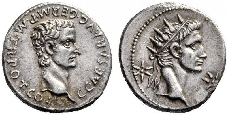 The Roman Empire   Gaius, 37 – 41  Denarius, Lugdunum 37-38, AR 3.81 g. C CAESAR...