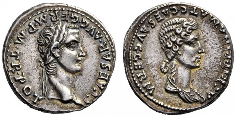 The Roman Empire   Gaius, 37 – 41  Denarius, Lugdunum circa 37-38, AR 3.77 g. C ...