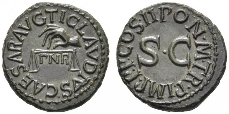 The Roman Empire   Claudius, 41 – 54  Quadrans 42, Æ 3.38 g. TI CLAVDIVS CAESAR ...