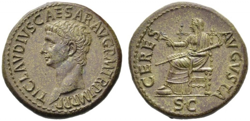 The Roman Empire   Claudius, 41 – 54  Dupondius circa 50-54, Æ 18.21 g. TI CLAVD...