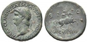 The Roman Empire   Nero augustus, 54 – 68  Sestertius, circa 64, Æ 26.83 g. NERO CLAVDIVS CAESAR AVG GER P M TR P IMP P P Laureate head l. Rev. S – C ...