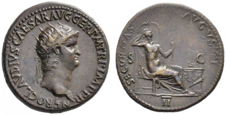 The Roman Empire   Nero augustus, 54 – 68  Dupondius circa 64, Æ 15.28 g. NERO C...