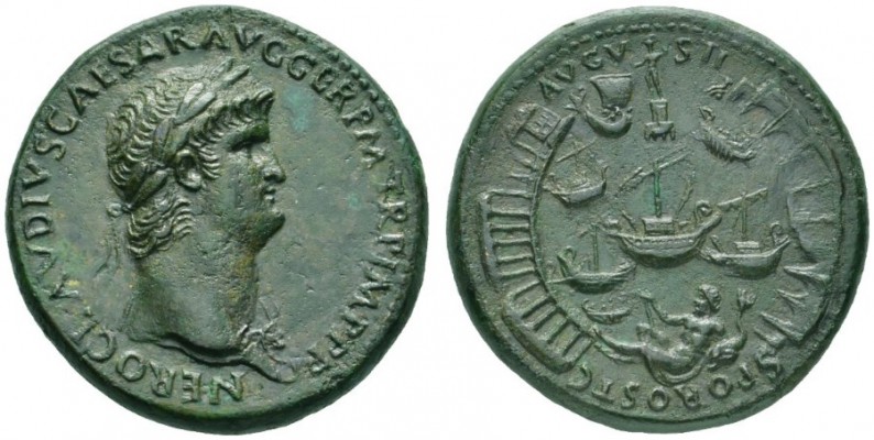 The Roman Empire   Nero augustus, 54 – 68  Sestertius circa 64, Æ 26.27 g. NERO ...