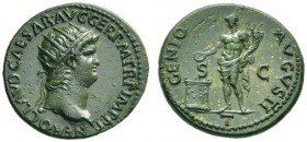 The Roman Empire   Nero augustus, 54 – 68  As circa 64, Æ 7.58 g. NERO CLAVD CAESAR AVG GER P M TR P IMP P P Radiate head r. Rev. GENIO AVGVSTI Genius...