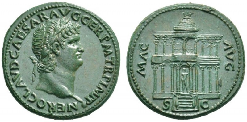 The Roman Empire   Nero augustus, 54 – 68  Dupondius, Lugdunum circa 65, Æ 13.66...