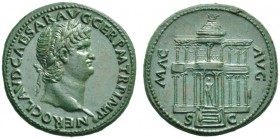The Roman Empire   Nero augustus, 54 – 68  Dupondius, Lugdunum circa 65, Æ 13.66 g. NERO CLAVD CAESAR AVG GER P M TR P IMP P Laureate head l. Rev. MAC...