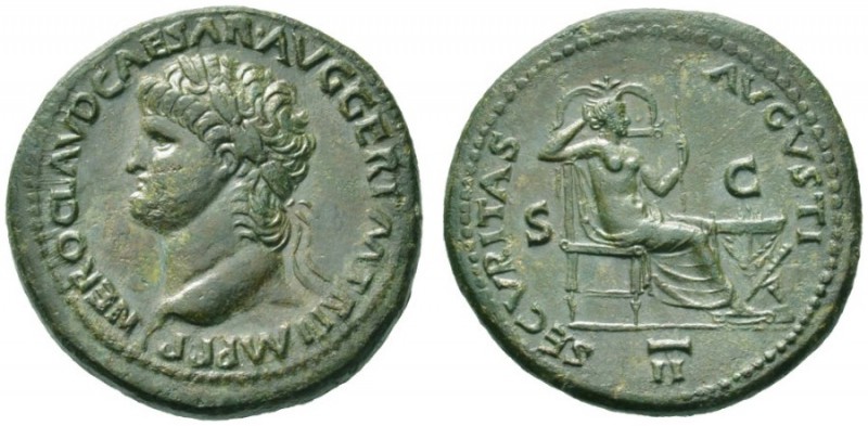 The Roman Empire   Nero augustus, 54 – 68  Dupondius circa 65, Æ 15.43 g. NERO C...
