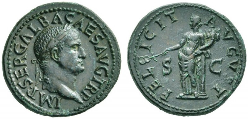 The Roman Empire   Galba, 68 – 69  Dupondius June-August 68, Æ 13.80 g. IMP SER ...