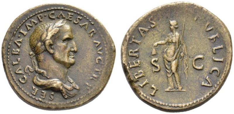 The Roman Empire   Galba, 68 – 69  Sestertius late summer 68, Æ 24.95 g. SER SVL...